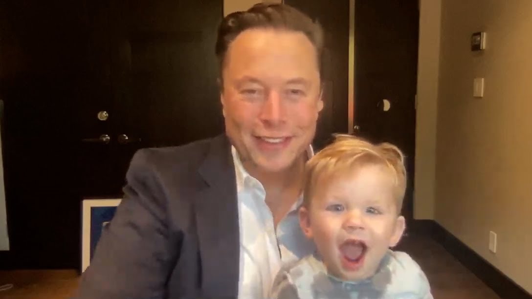 Elon Musk with his toddler X AE A-XII